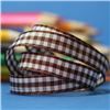 Order 10mm Gingham Ribbon - Brown